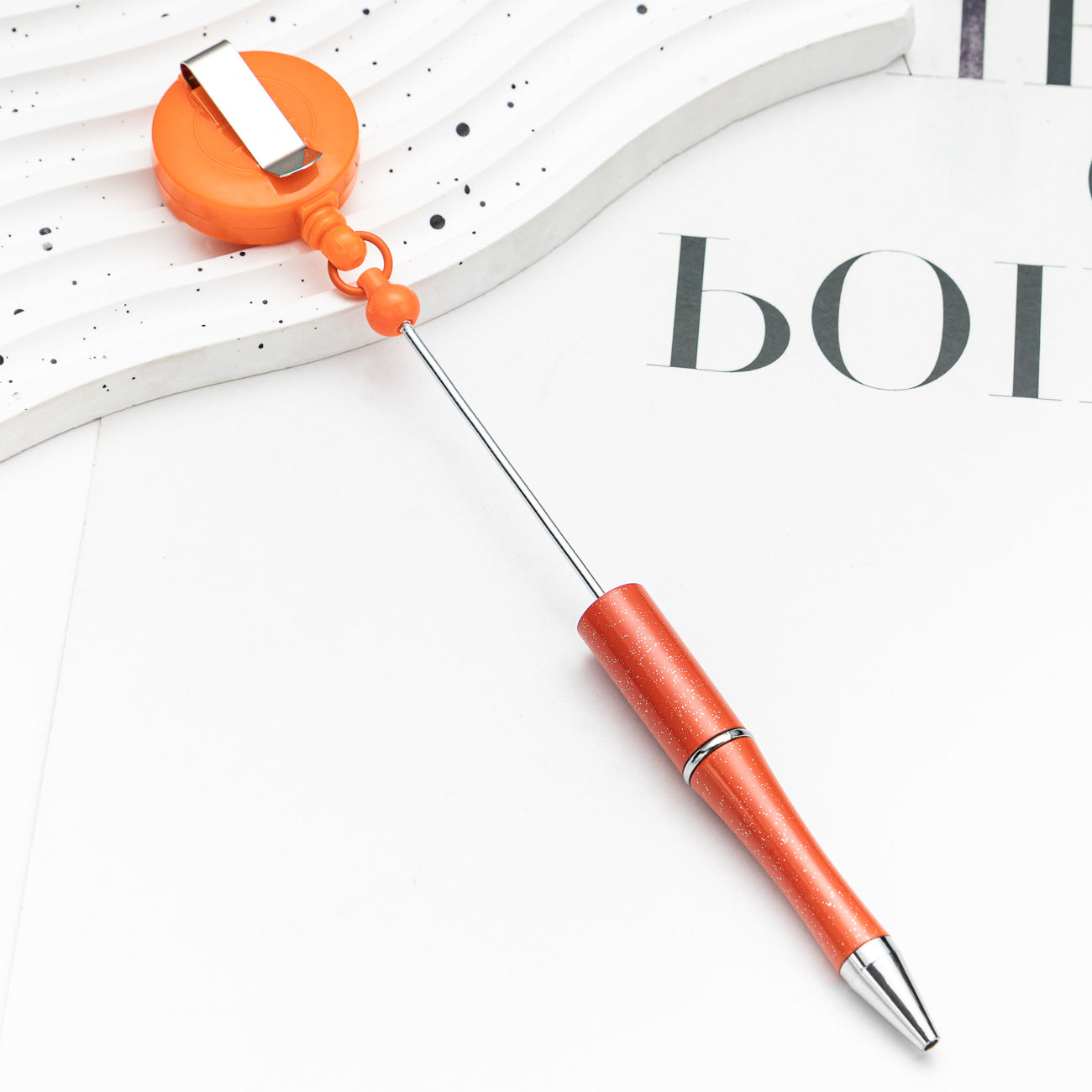 Wholesale 2pcs Beadable Pens Retractable Buckle Plastic Easy Pull Buckle Ballpoint Pen